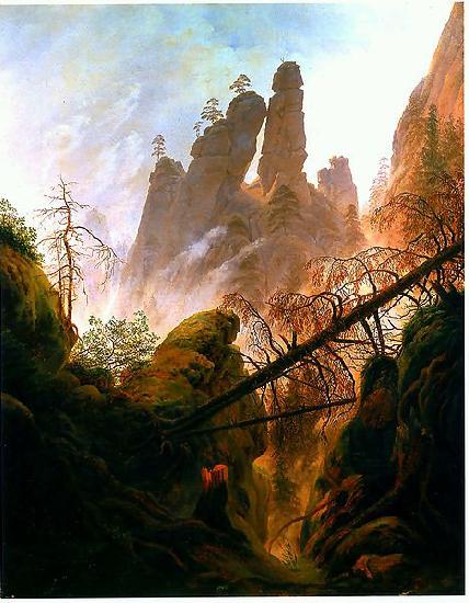 Caspar David Friedrich Felsenlandschaft im de:Elbsandsteingebirge Sweden oil painting art